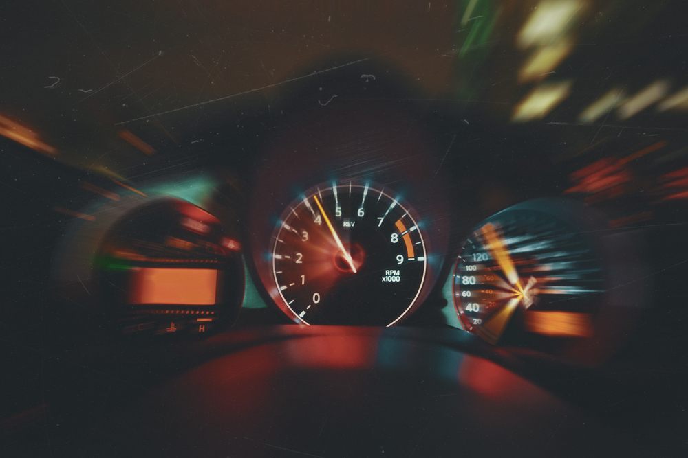 blurred dashboard representing reckless driving