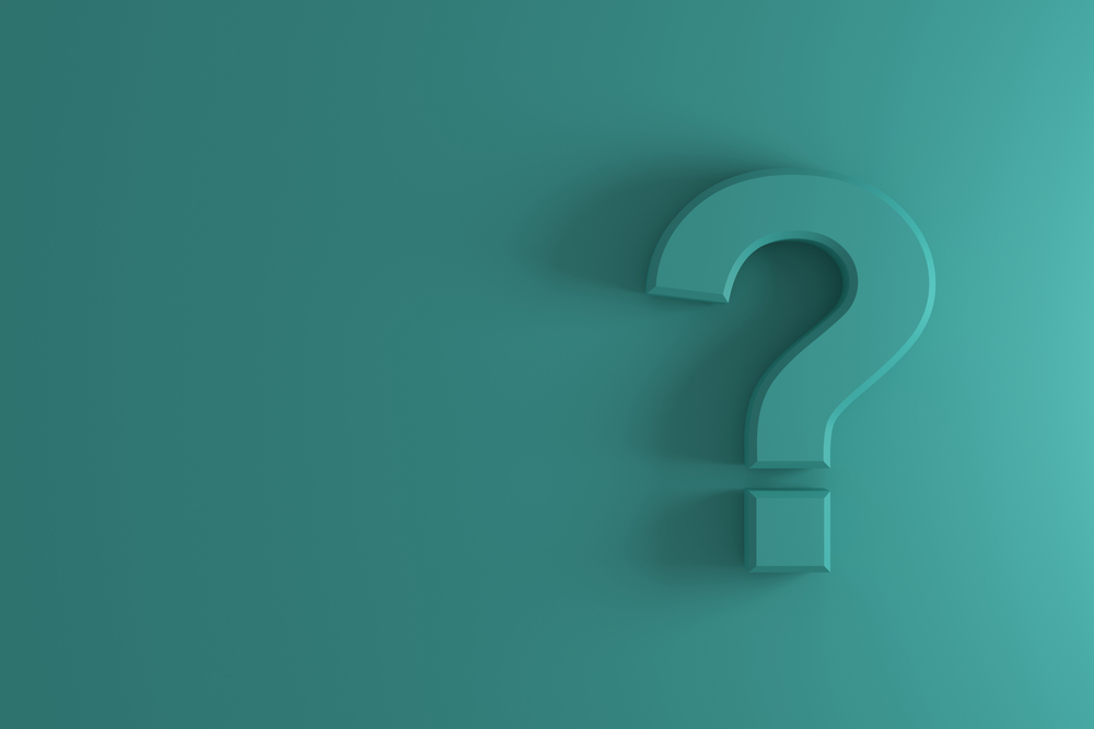 illustration of question mark on teal background